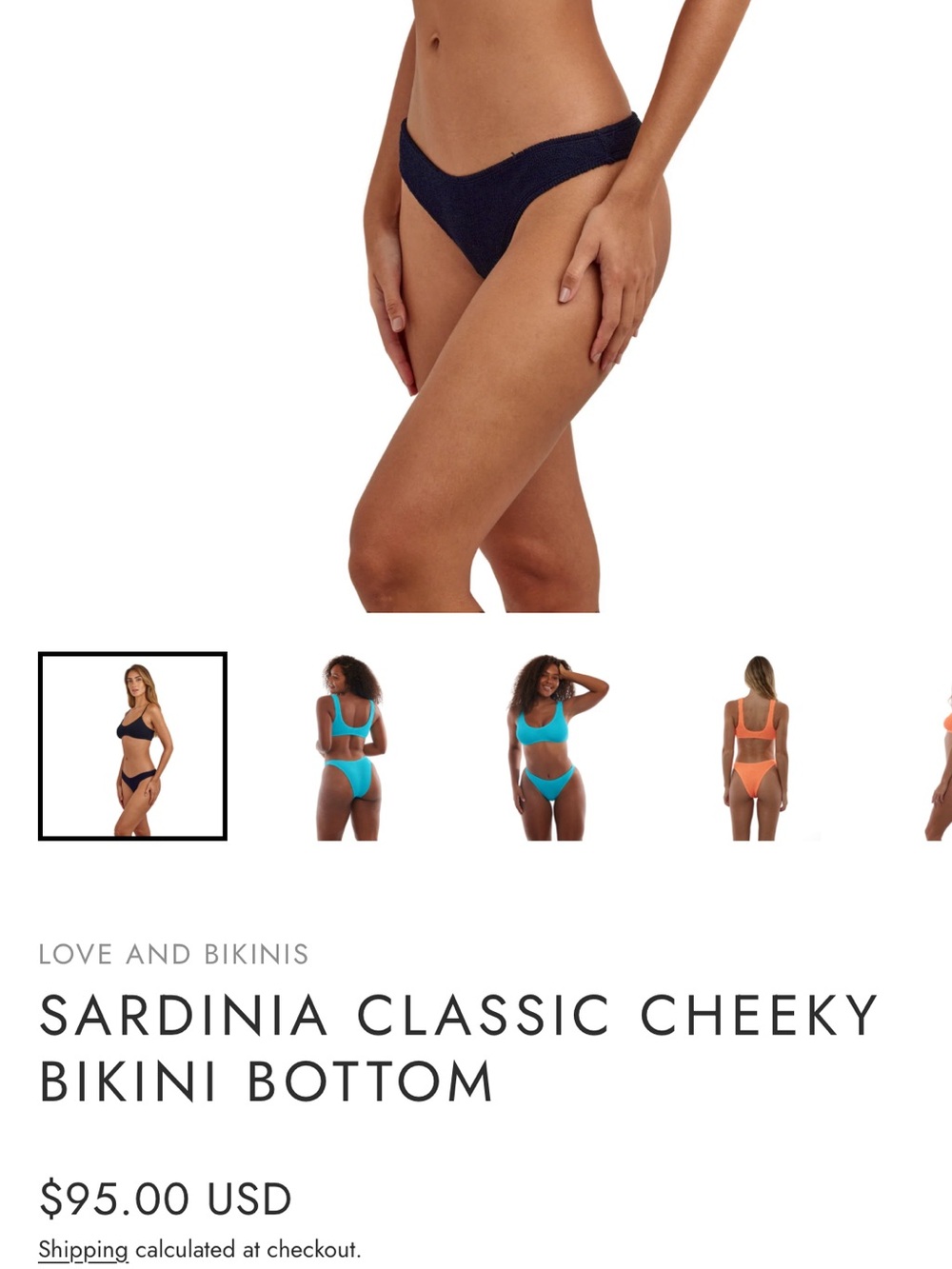 LOVE & BIKINIS 
SARDINIA CLASSIC CHEEKY BIKINI
OS BLACK